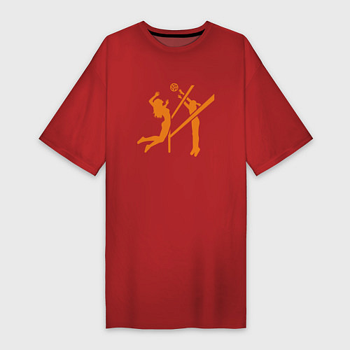 Женская футболка-платье The Game - Volleyball / Красный – фото 1