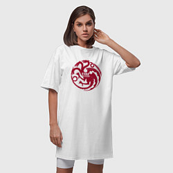 Футболка женская-платье Logo Targaryen Quotes, цвет: белый — фото 2