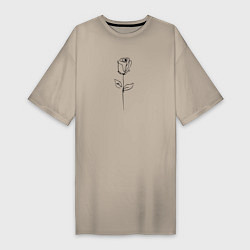 Женская футболка-платье Роза одинокая