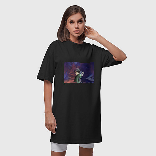Женская футболка-платье Атака титанов / Черный – фото 3