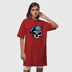Футболка женская-платье Череп ВДВ, цвет: красный — фото 2