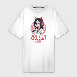 Женская футболка-платье Japan lover anime girl