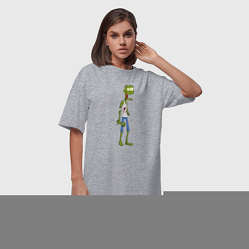 Женская футболка-платье Зомби / Меланж – фото 3
