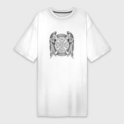 Женская футболка-платье Викинги Vigings Топор и щит Z