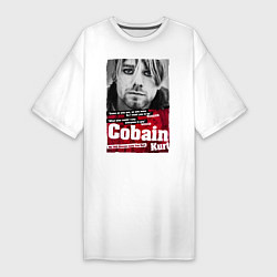 Футболка женская-платье Kurt Cobain, цвет: белый