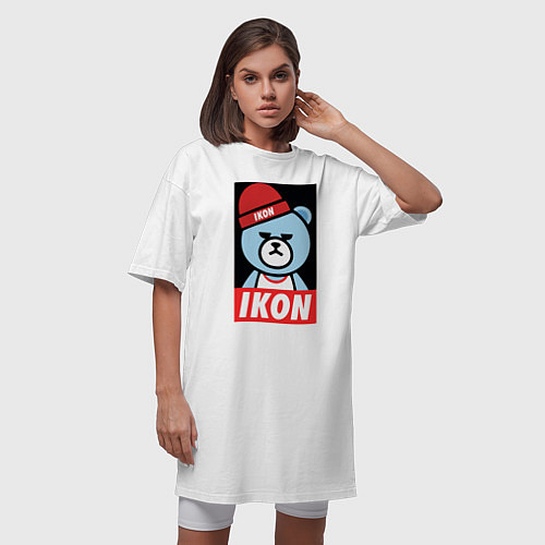 Женская футболка-платье IKON YG Bear Dope / Белый – фото 3