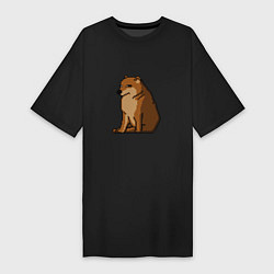 Женская футболка-платье Собака Мем!
