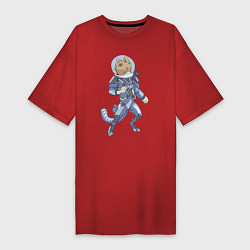 Женская футболка-платье Рыжий космонавт
