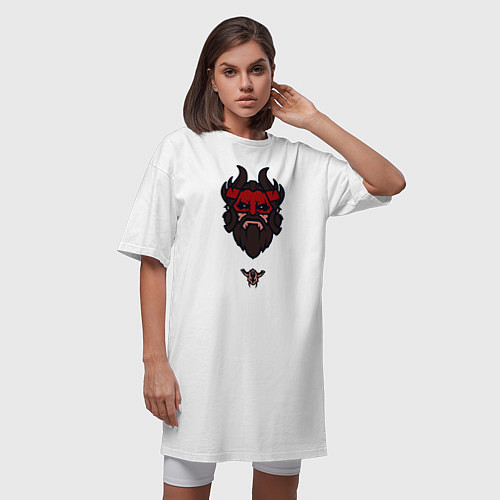 Женская футболка-платье Beastmaster из Доты 2 Rexxar / Белый – фото 3