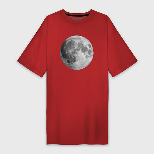 Женская футболка-платье Полнолуние Лунная фаза / Красный – фото 1