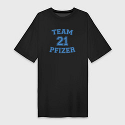 Футболка женская-платье Team Pfizer, цвет: черный