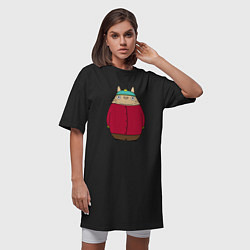Футболка женская-платье Totoro Cartman, цвет: черный — фото 2