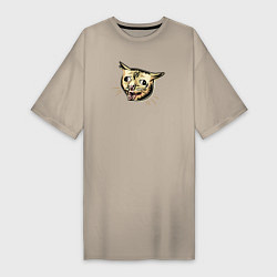 Женская футболка-платье Кашлюющий котик мем