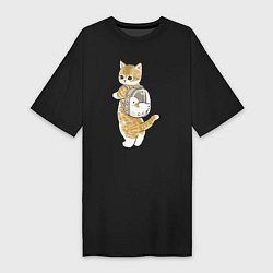 Женская футболка-платье Котёнок с гусём