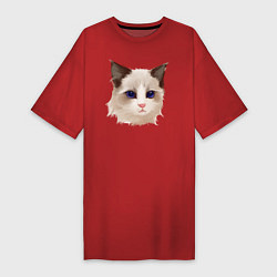 Женская футболка-платье Хмурый кот
