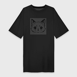 Футболка женская-платье Small panda illusion, цвет: черный