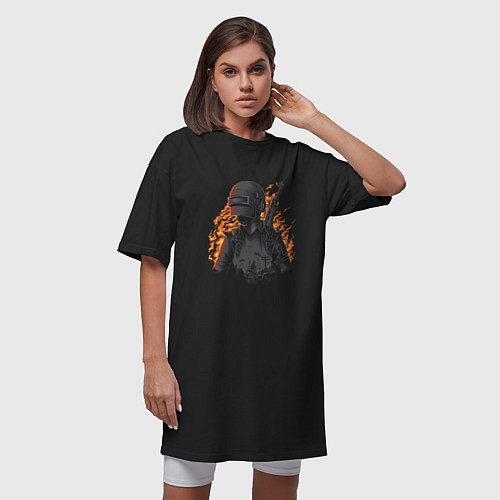 Женская футболка-платье PUBG Player / Черный – фото 3