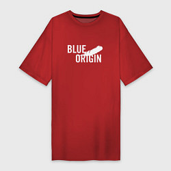 Женская футболка-платье Blue Origin logo перо