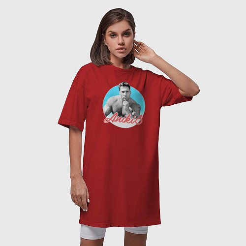 Женская футболка-платье Aniki Billy Herrington Gachumu / Красный – фото 3