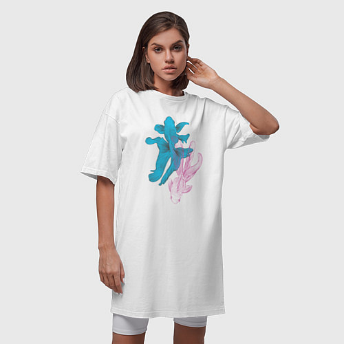 Женская футболка-платье Карпы / Белый – фото 3