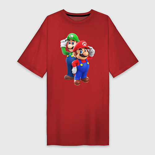 Женская футболка-платье Mario Bros / Красный – фото 1