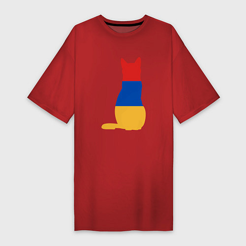 Женская футболка-платье Армянский Кот / Красный – фото 1