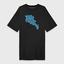 Женская футболка-платье Armenia Blue Map