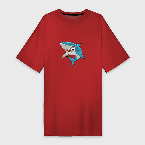 Женская футболка-платье Акула-молот / Красный – фото 1
