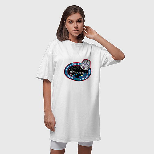 Женская футболка-платье SPACE X / Белый – фото 3