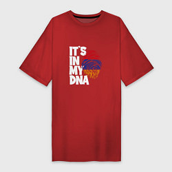 Футболка женская-платье ДНК - Армения, цвет: красный