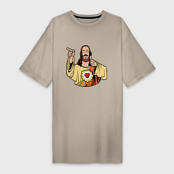 Женская футболка-платье Dogma - smile Jesus like