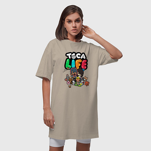 Женская футболка-платье Toca Life / Миндальный – фото 3