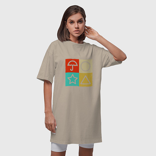 Женская футболка-платье Squid Candy / Миндальный – фото 3