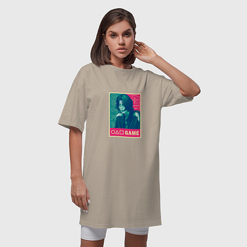 Женская футболка-платье 067 Gamer / Миндальный – фото 3