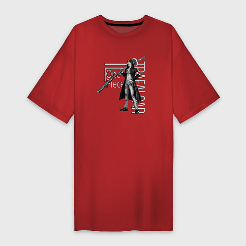 Женская футболка-платье Трафальгар Ло из Ван Пис / Красный – фото 1