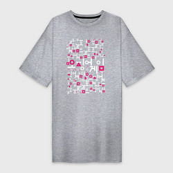 Женская футболка-платье Игра в кальмара: Иероглифы