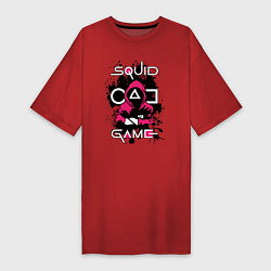 Футболка женская-платье Squid gameguard-killer, цвет: красный