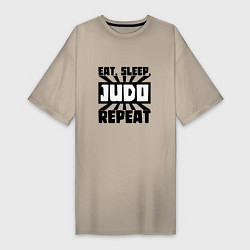 Женская футболка-платье Eat, Sleep, Judo, Repeat