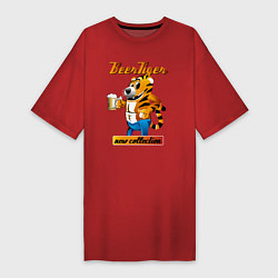 Женская футболка-платье Тигры тоже любят пиво