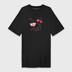 Женская футболка-платье Love you, mom for girls