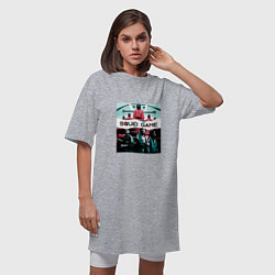 Футболка женская-платье Play - Squid Game, цвет: меланж — фото 2