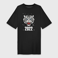 Женская футболка-платье БЕЛЫЙ ТИГР НОВЫЙ ГОД 2022