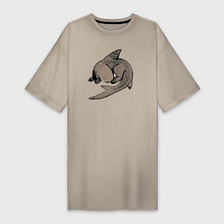 Женская футболка-платье Спящая акула