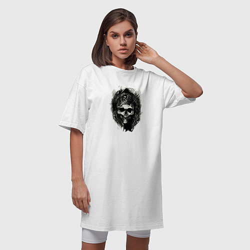 Женская футболка-платье The Woman from Nightmares / Белый – фото 3