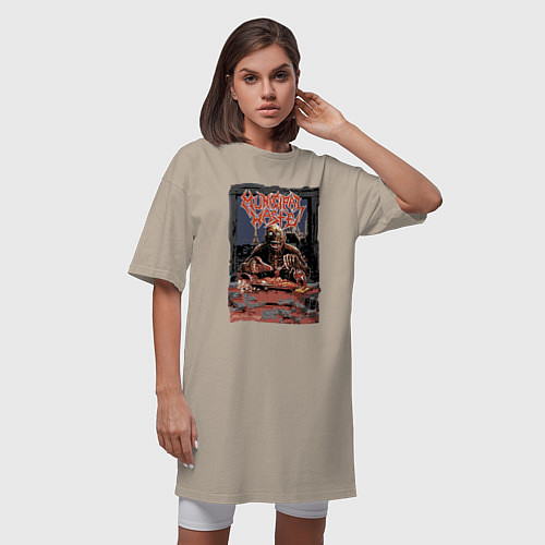 Женская футболка-платье Municipal Waste - Crossover thrash style / Миндальный – фото 3