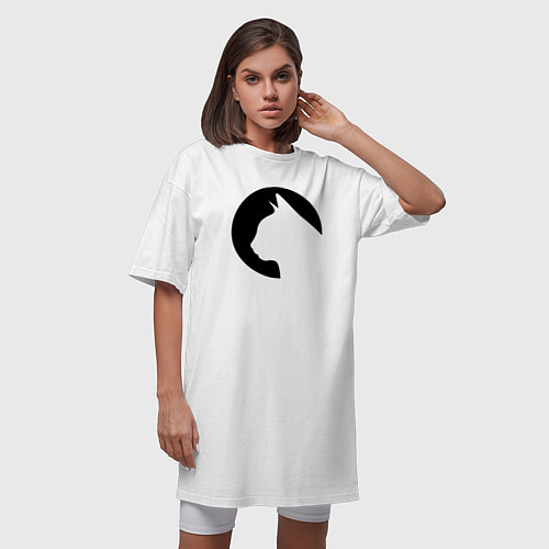 Женская футболка-платье Сиулэт кошки светлый / Белый – фото 3