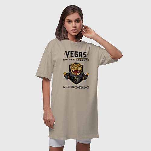 Женская футболка-платье Vegas Golden Knights Вегас Золотые Рыцари / Миндальный – фото 3