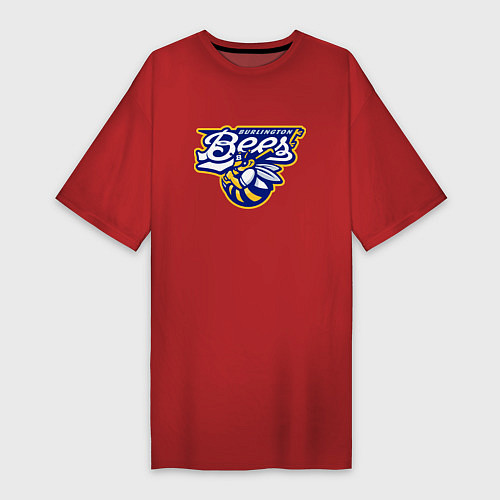 Женская футболка-платье Burlington Bees - baseball team / Красный – фото 1