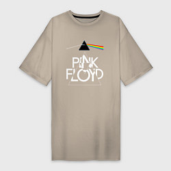 Футболка женская-платье PINK FLOYD LOGO ПИНК ФЛОЙД, цвет: миндальный