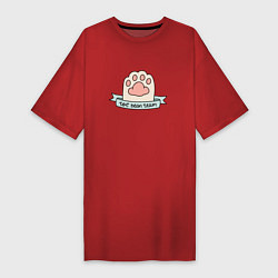 Женская футболка-платье Лапка кота
